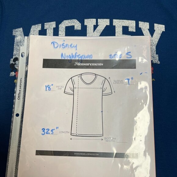 Women's Mickey Mouse Short Sleeve Long T-Shirt/ Nightgown.  Size Small - Picture 5 of 5